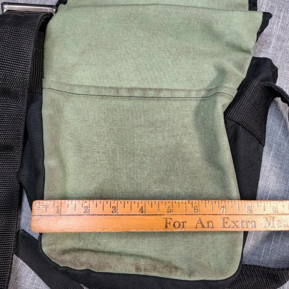 VINTAGE Bailey‎ Works Backpack Messenger Bag Crossbody Book Laptop XS USA Green